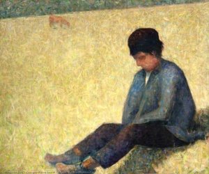 Boy Sitting In A Meadow — Georges Seurat