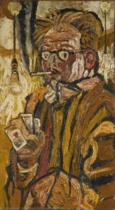 Self Portrait With Playing Cards — John Bratby