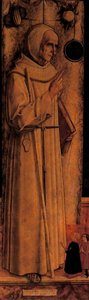 St. James Of The Marche With Two Kneeling Donors — Carlo Crivelli