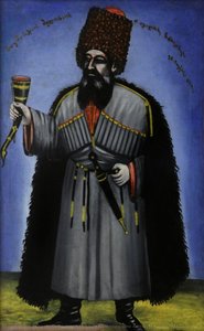 Man With A Horn For Drinking Wine (portrait Of Meliton Chkheidze) — Niko Pirosmani