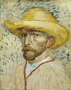 Self-portrait With Straw Hat [summer 188 — Vincent Willem Van Gogh, Postimpressionism