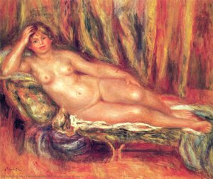 Nude On A Couch — Pierre-auguste Renoir, Impressionist Painting