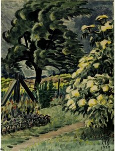 Pear Tree And Elderblossoms (wind-blown Elder Blossoms); The Artist's Backyard, Gardenville — Charles Burchfield