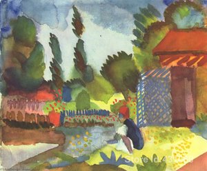 Tunis Landscape With A Sedentary Arabs — August Macke, German Expressionism