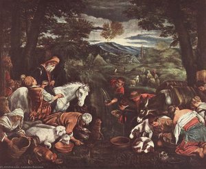 Moses Striking The Rock — Leandro Bassano