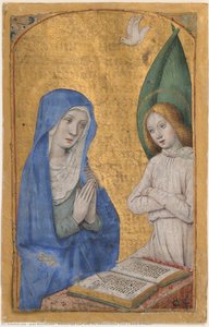 Manuscript Leaf With The Annunciation From A Book Of Hours — Jean Bourdichon