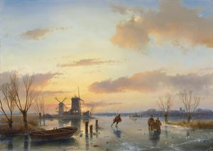 Winter Landscape — Andreas Schelfhout, Romanticism