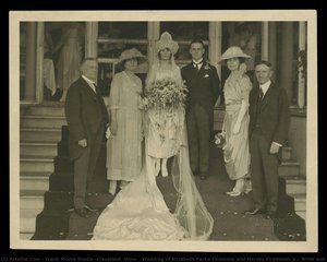 Wedding Of Elizabeth Parke Firestone And Harvey Firestone, Jr., Bride And Groom With Their Parents, June 25, 1921 — Frank Moore Studio (cleveland, Ohio)