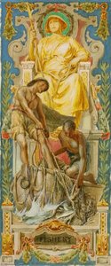 Fishery (study For Panel, Old Senate Office Building) — Louis Schaettle