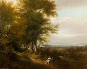 Landscape With Building And Figures — George Barret The Elder