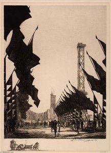 Avenue Of Flags, Chicago Fair, 1934 — Leon R Pescheret
