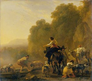 The Ferry Boat — Nicolaes Pietersz Berchem, Dutch Golden Age Pastoralism