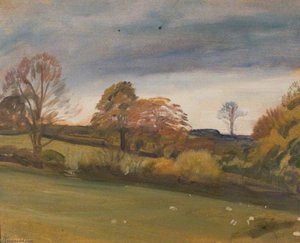 A Landscape With Trees On The Edge Of A Field — Sir Alfred James Munnings, Impressionism