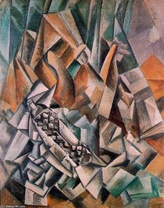 Naturaleza Muerta Con Botella De Anís Del Mono — Pablo Picasso, Synthetic Cubism