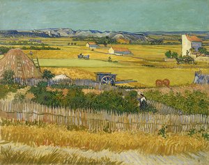 Harvest Landscape With Blue Cart — Vincent Willem Van Gogh, Impressionist Realism
