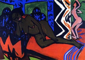 Schlafende Milly — Ernst Ludwig Kirchner, German Expressionism