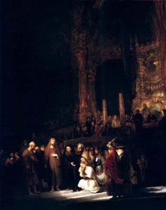 Le Christ Et La Femme Adultere, Londres Ng — Rembrandt Van Rijn