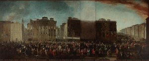 Entrance in Parma of cardinal Gozzadini, with cardinal Acquaviva and duke Francis Farnese