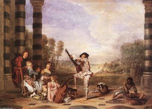 Les Charmes De La Vie (the Music Party) — Jean-antoine Watteau, Rococo