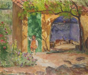 Young Girl On The Veranda At St Tropez — Henri Lebasque