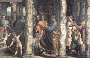 The Healing Of The Lame Man (cartoon For The Sistine Chapel) — Raphael, Italian Renaissance