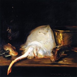 Still Life: Fish (also Known As Still Life With Fish, A Skate) — William Merritt Chase, Impressionism