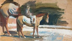 Study Of A Lad On A Pony — Sir Alfred James Munnings