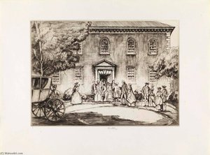 Washington At Pohick Church (from The Portfolio The Bicentennial Pageant Of George Washington ) — Ernest D Roth