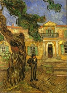 Pine Trees With Figure In The Garden Of Saint-paul Hospital — Vincent Willem Van Gogh