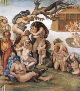 The Deluge (detail) — Michelangelo Buonarroti, High Renaissance