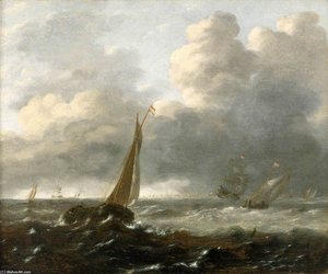 Shipping In A Stormy Sea — Gerrit Van Battem