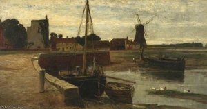 Harbour With Fishing Cobles — Edwin Ellis