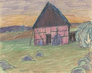 Landscape With Barn, Baltic — Lyonel Feininger