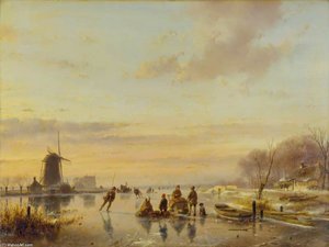 Winter In Holland — Andreas Schelfhout