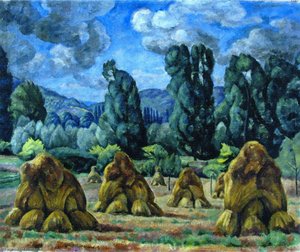 Haystacks Normandy Landscape (also known as Poplars)