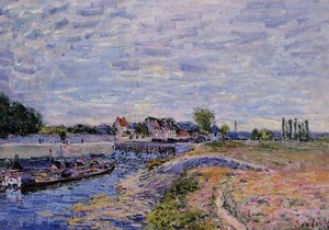 Saint Mammes Dam — Alfred Sisley