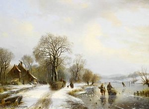 Winter Landscape With Figures — Willem Vester
