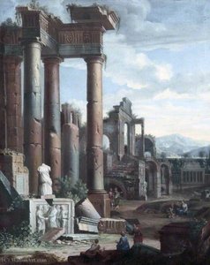 Classical Ruins with Figures in the Morning