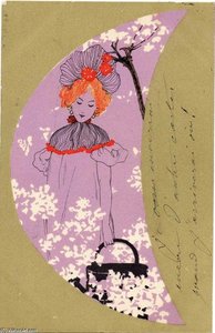 Girls With Olive Green Surrounds — Raphael Kirchner, Art Nouveau