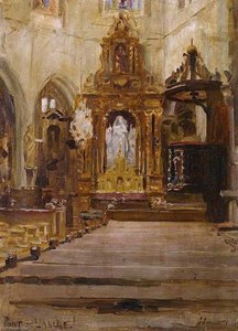 Église Notre Dame Des Arts, Pont De L'arche — Sir John Lavery, Impressionism