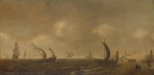 Seascape Off Scheveningen Beach, Willem Van Diest, C. 1629 — Willem Van Diest