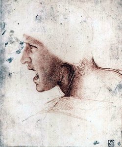 Head Of A Warrior ('the Red Head') — Leonardo Da Vinci, Early Renaissance