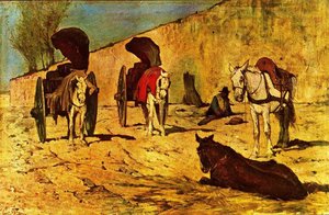 Roman Wagons — Giovanni Fattori, Macchiaioli