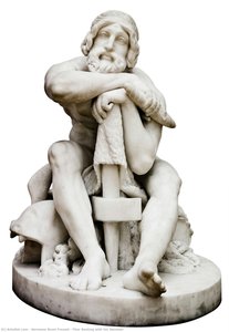 Thor Resting With His Hammer — Hermann Ernst Freund