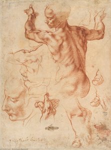 Sistine Chapel-study For The Libyan Sibyl — Michelangelo Buonarroti, High Renaissance