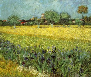 View Of Arles With Irises — Vincent Willem Van Gogh, Post-impressionism