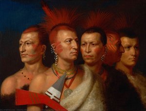 Young Omahaw, War Eagle, Little Missouri, And Pawnees — Charles Bird King