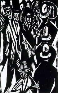 Croud Walking Down The Street — Ernst Ludwig Kirchner, Expressionism