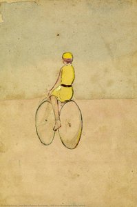 [girl On A Bycicle Seen From Behind] — José María Eguren Rodríguez, Symbolism