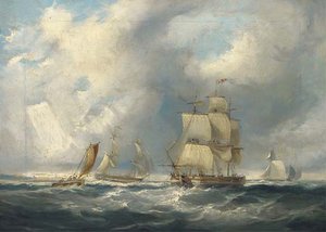 Shipping In A Squall — John Wilson Carmichael
